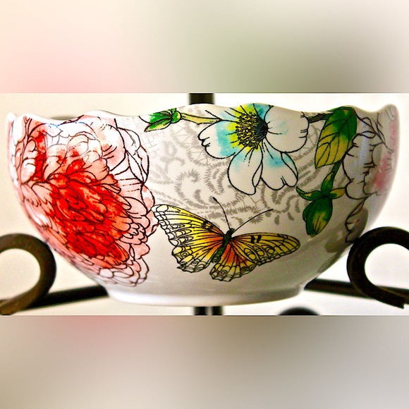HARPER BY COVENTRY COUPE CEREAL BOWL FLORAL BUTTERFLY NEW BUTTERFLY - Picture 1 of 6